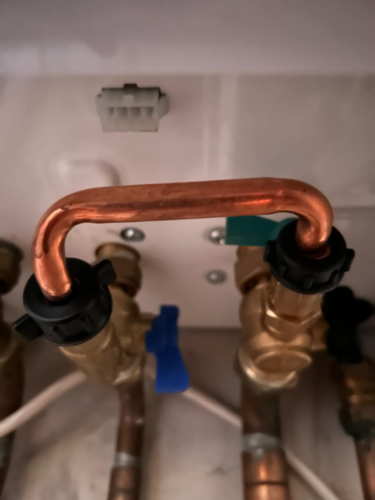 Plumbing pipework installation in progress